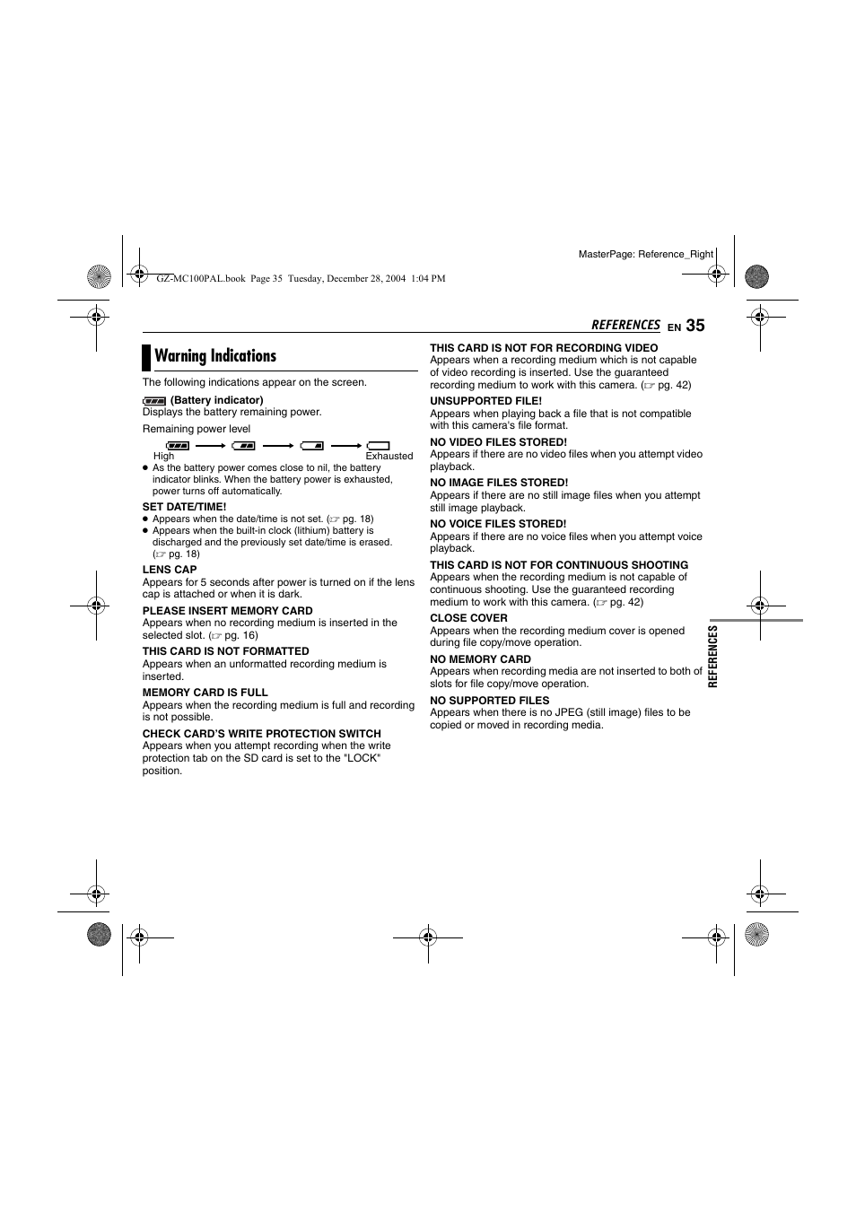 Warning indications | JVC LYT1341-001B EN User Manual | Page 35 / 44