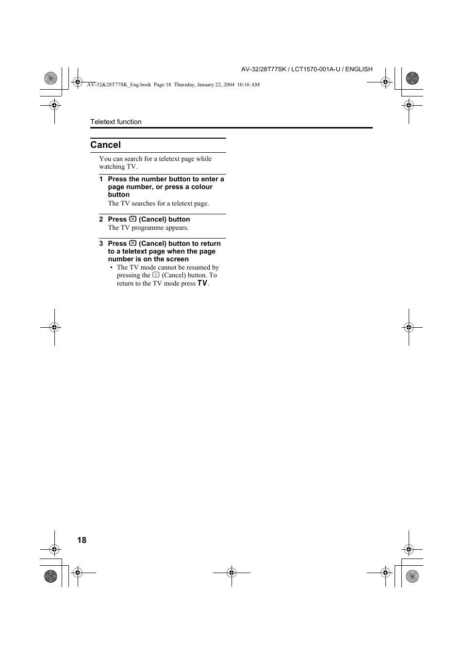 Cancel | JVC AV-32T77SK User Manual | Page 18 / 40