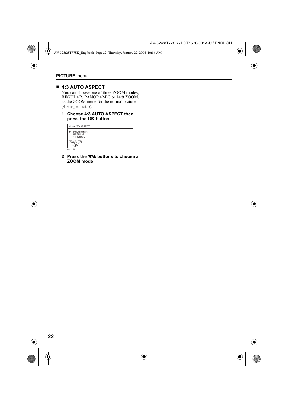 JVC AV-32T77SK User Manual | Page 22 / 40