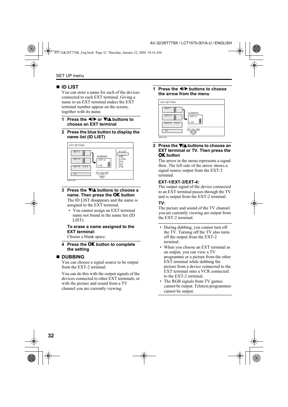 JVC AV-32T77SK User Manual | Page 32 / 40