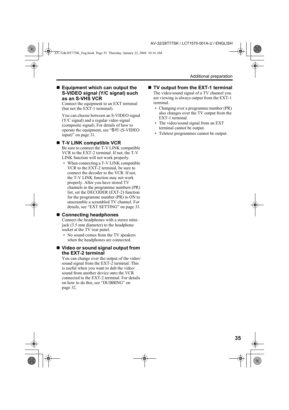 JVC AV-32T77SK User Manual | Page 35 / 40