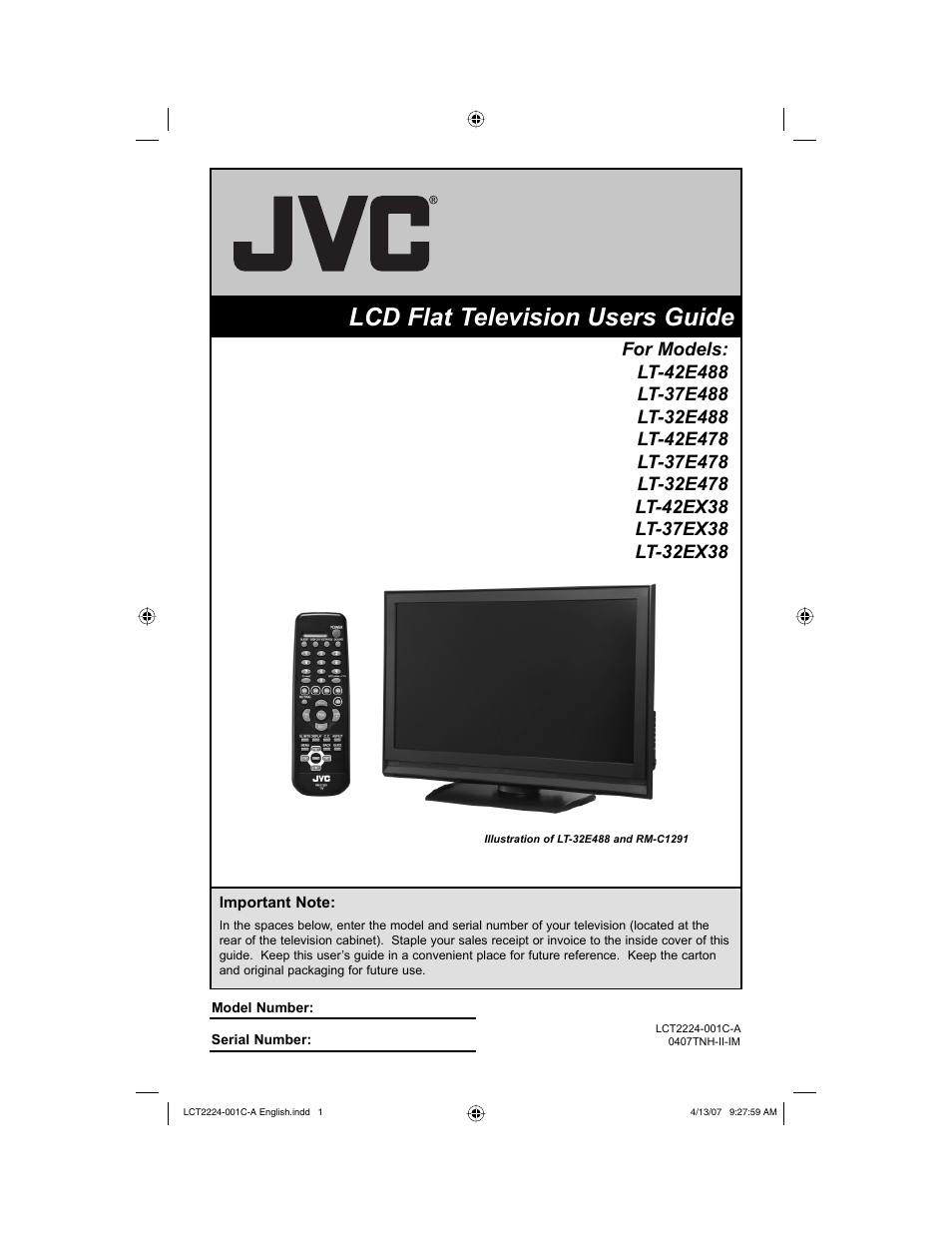 JVC HD-ILA 0407TNH-II-IM User Manual | 72 pages