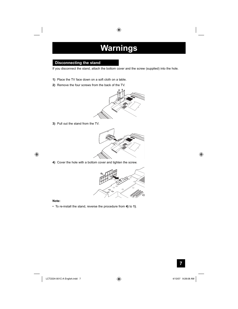 Warnings | JVC HD-ILA 0407TNH-II-IM User Manual | Page 7 / 72