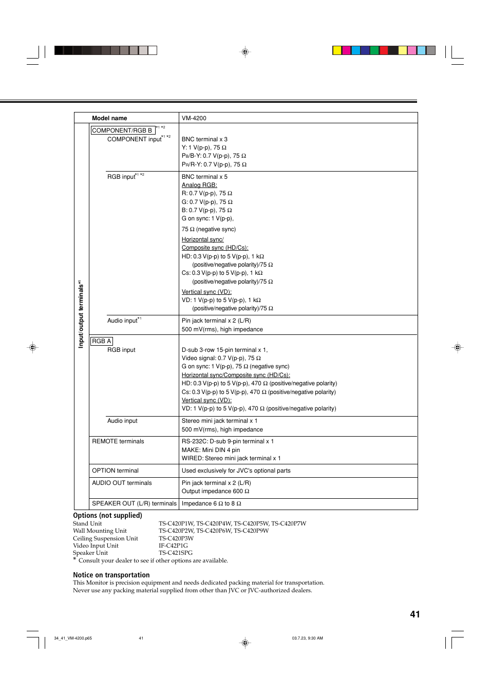 JVC VM-4200 User Manual | Page 43 / 44