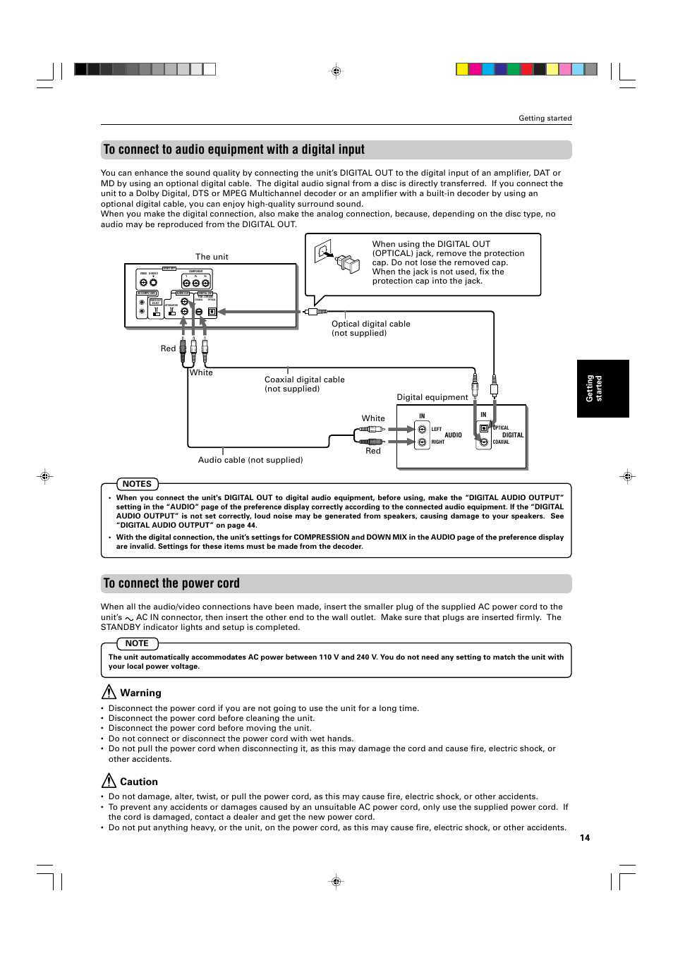 Warning, Caution | JVC XV-M565BK User Manual | Page 17 / 60