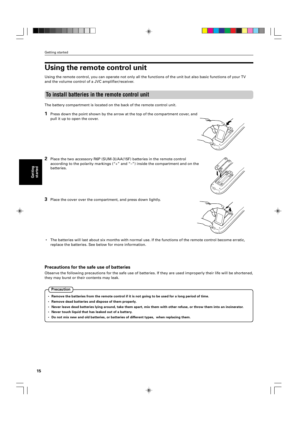 Using the remote control unit | JVC XV-M565BK User Manual | Page 18 / 60