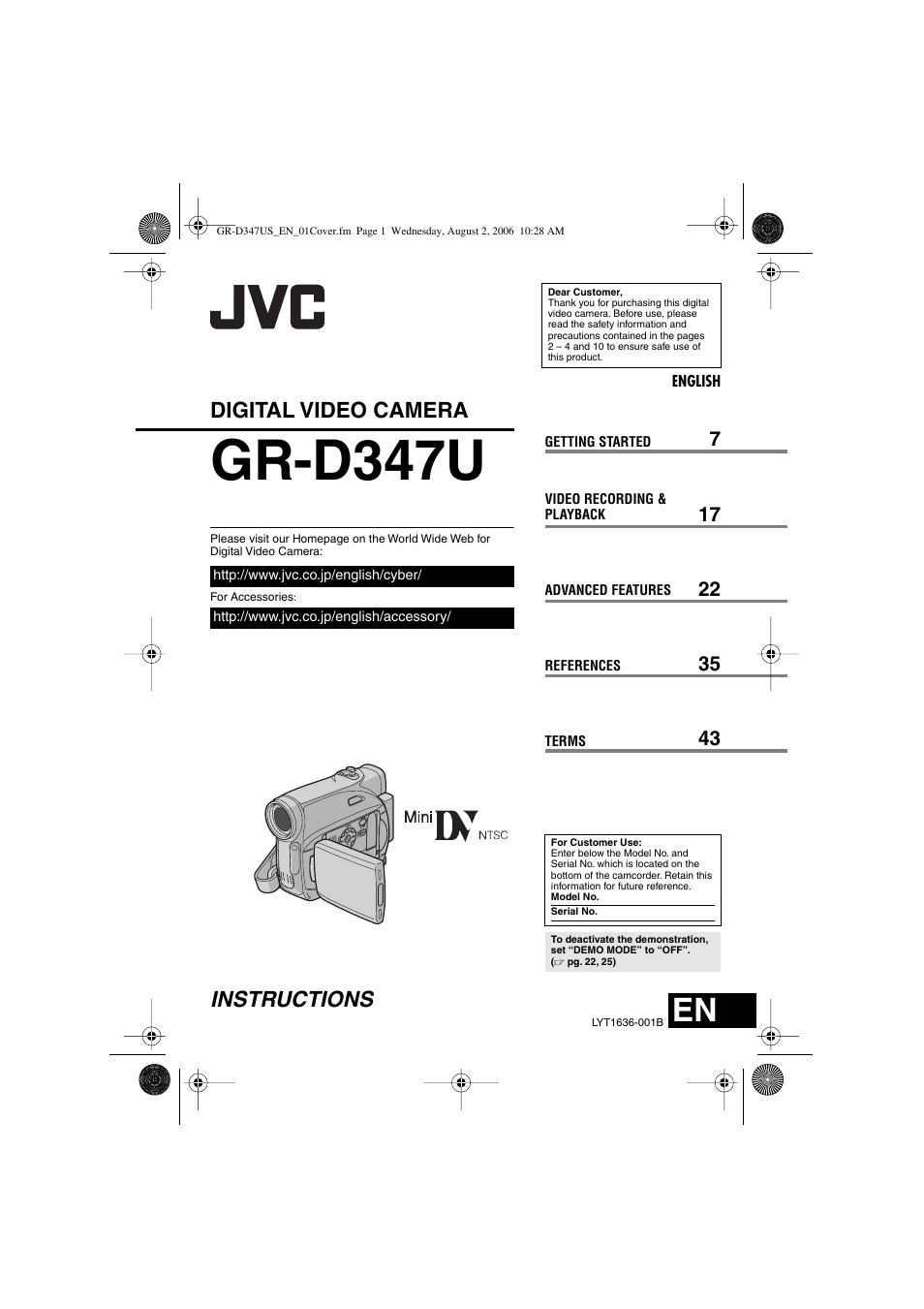 JVC GR-D347U User Manual | 88 pages