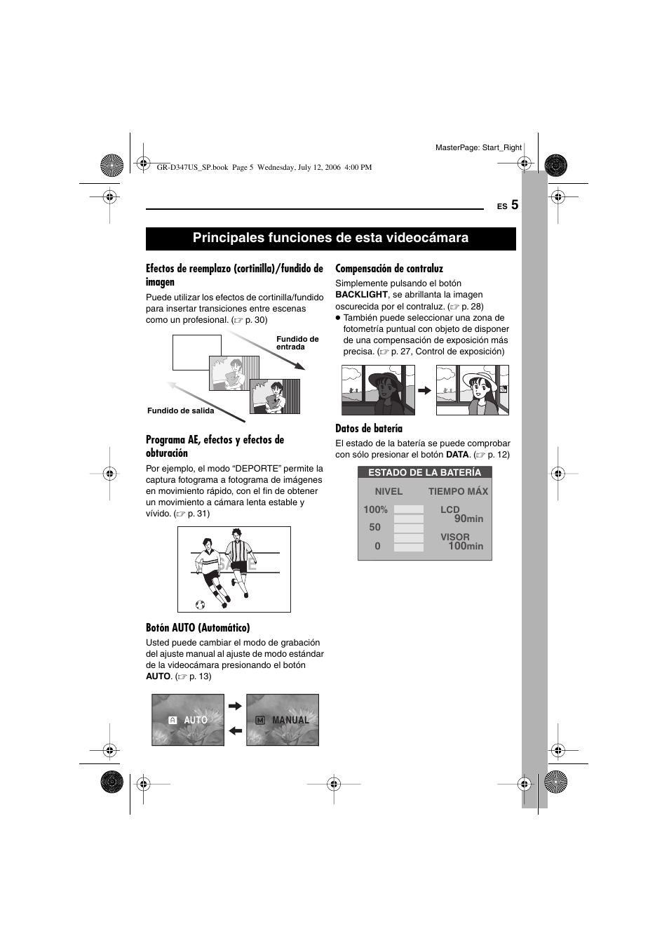 Principales funciones de esta videocámara | JVC GR-D347U User Manual | Page 49 / 88
