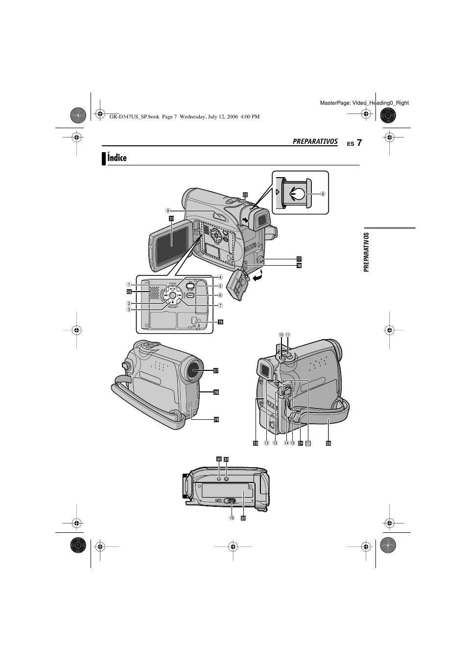 Preparativos, Índice | JVC GR-D347U User Manual | Page 51 / 88