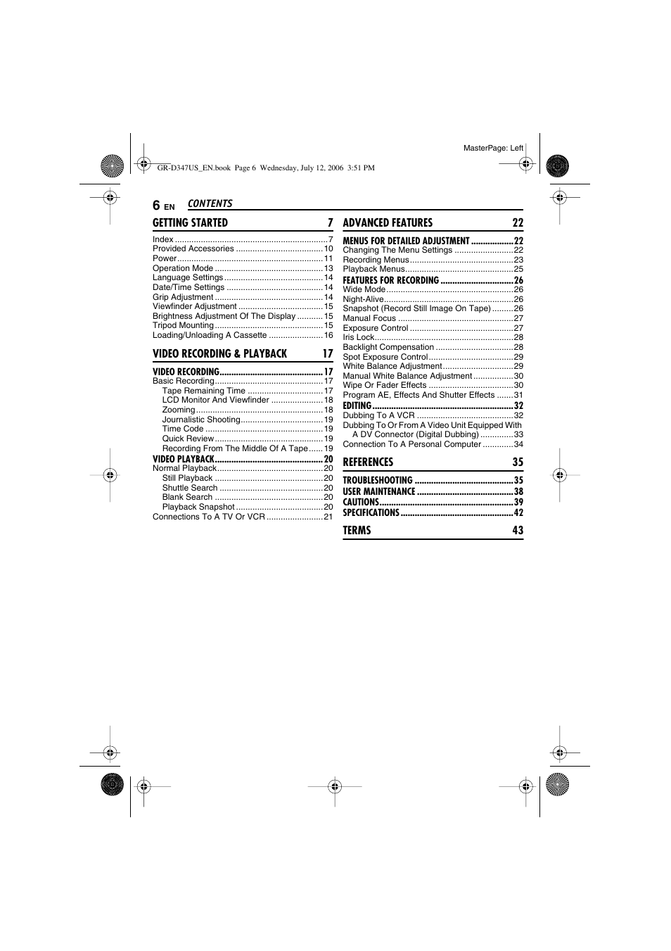 JVC GR-D347U User Manual | Page 6 / 88