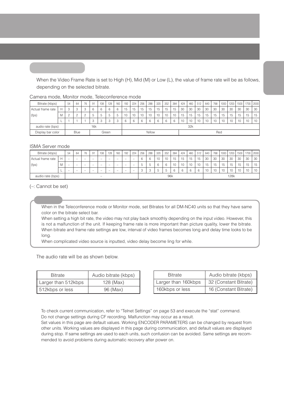 About frame rate, Cannot be set) | JVC DM-NC40 User Manual | Page 33 / 60