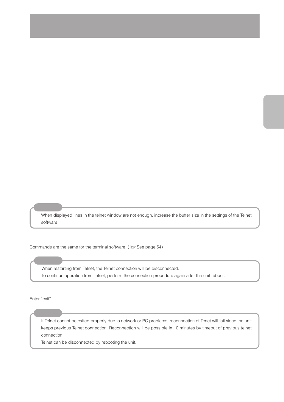 Settings by telnet of the pc | JVC DM-NC40 User Manual | Page 55 / 60