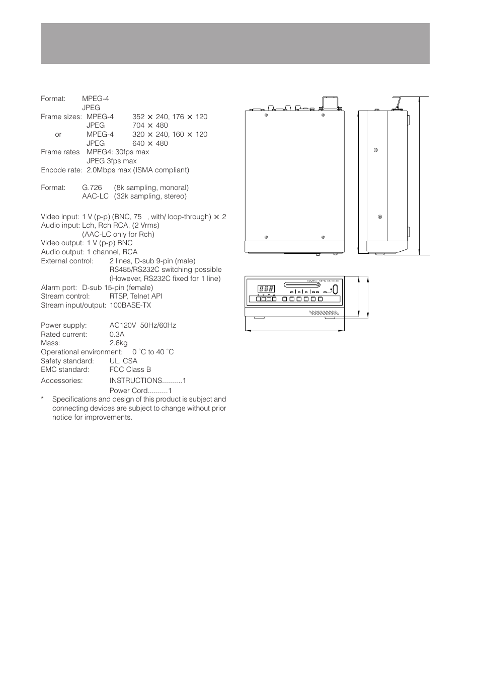 Specifications, Others | JVC DM-NC40 User Manual | Page 58 / 60