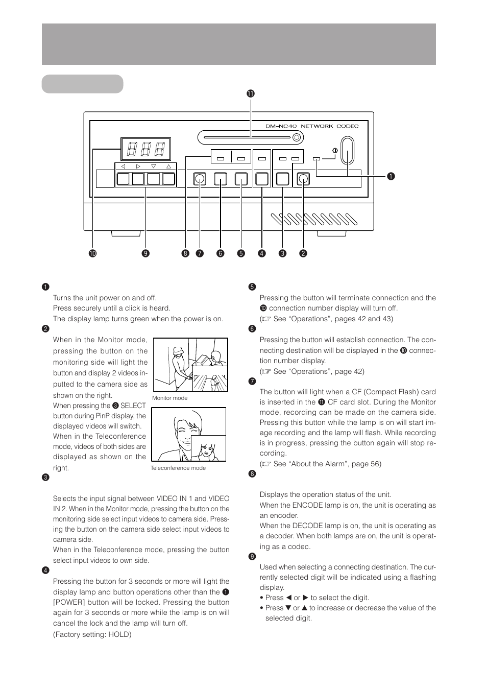 Names and operations of parts, Front | JVC DM-NC40 User Manual | Page 8 / 60