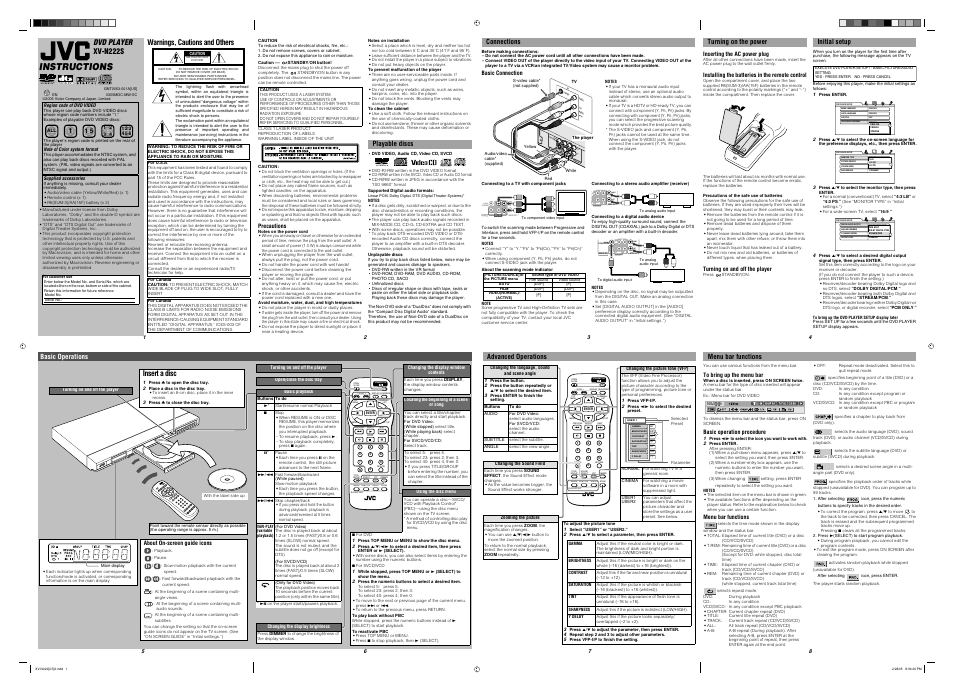 JVC XV-N222S User Manual | 2 pages