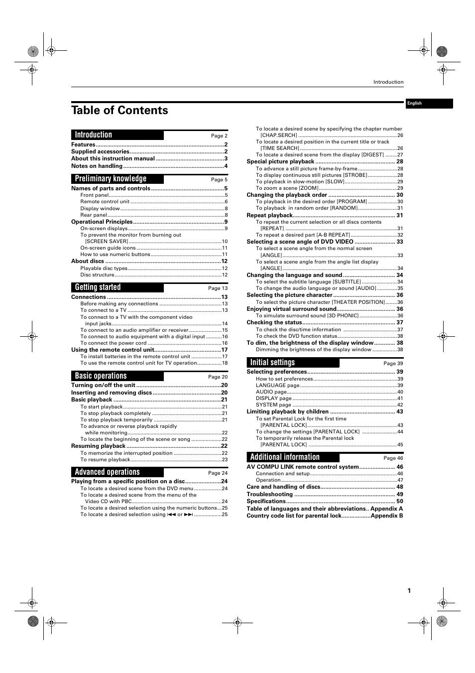 JVC XV-M50BK User Manual | Page 3 / 56