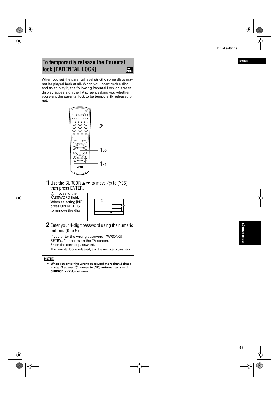 Initial settings, English | JVC XV-M50BK User Manual | Page 47 / 56