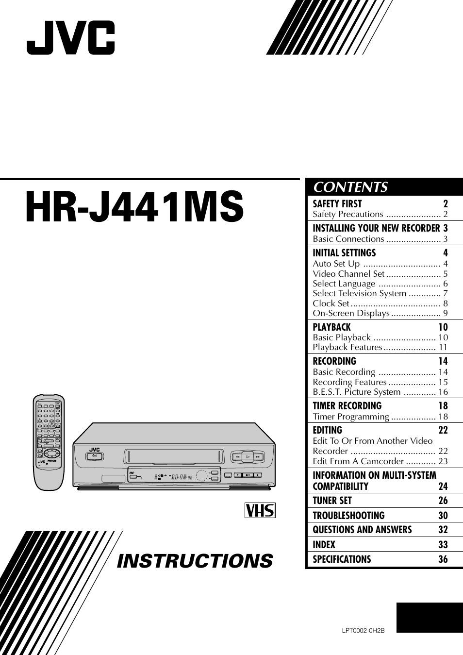 JVC HR-J441MS User Manual | 36 pages