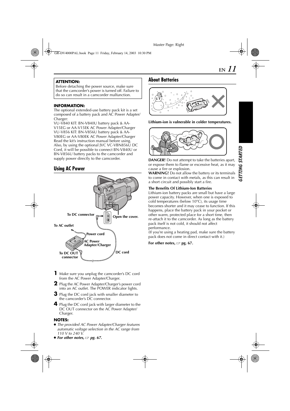 JVC GR-DV4000 User Manual | Page 11 / 88