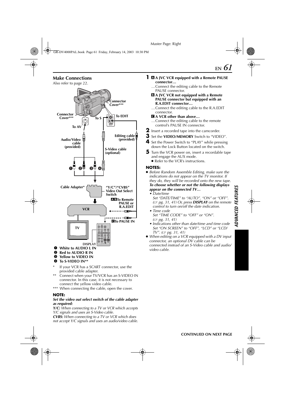 Pg. 61) | JVC GR-DV4000 User Manual | Page 61 / 88