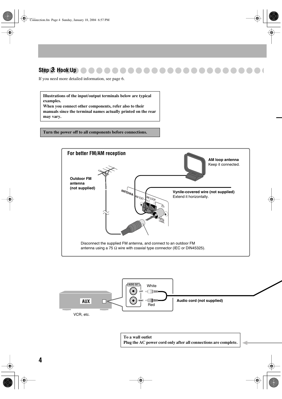 Step, Hook up | JVC UX-P400 User Manual | Page 6 / 32