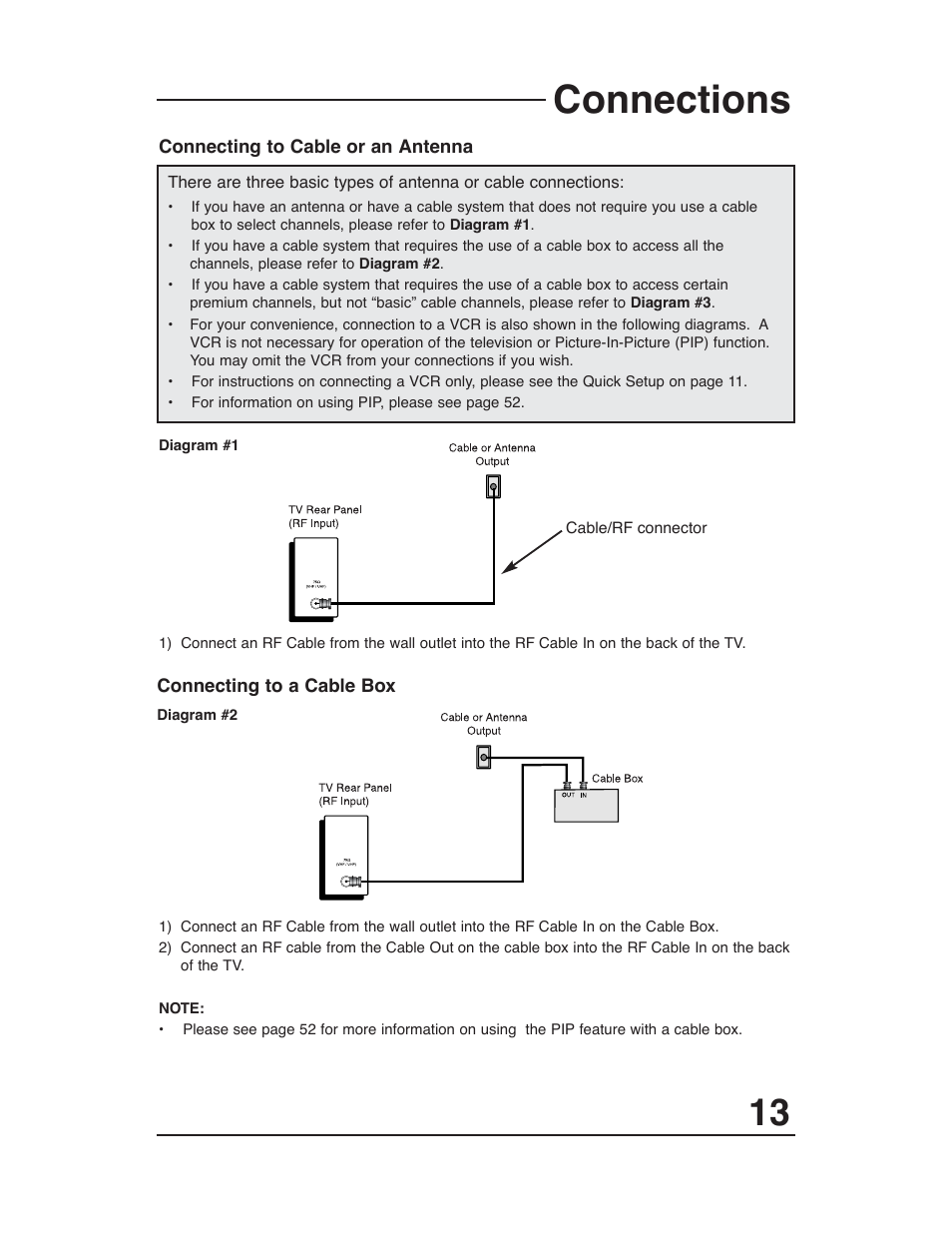 Connections | JVC AV 36P903 User Manual | Page 13 / 60