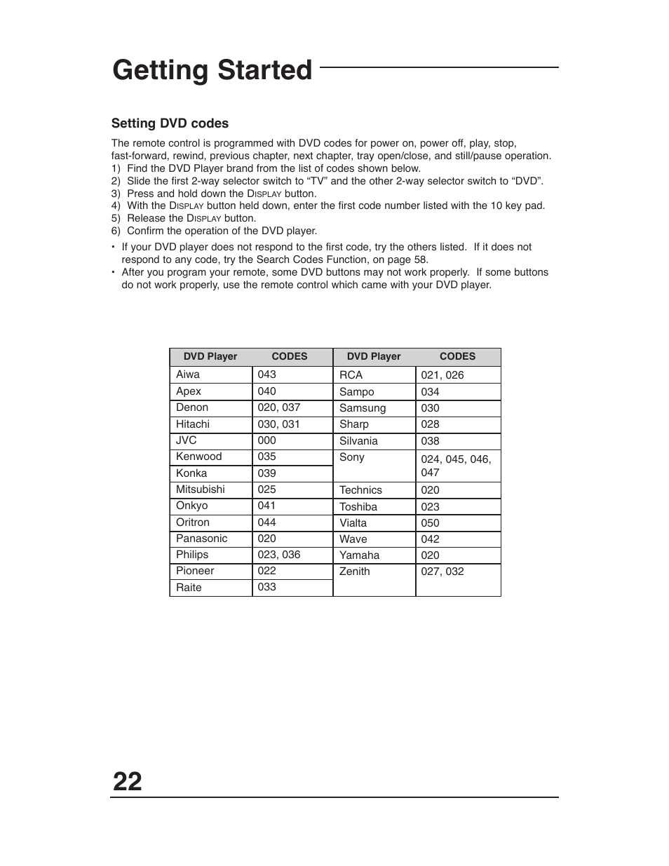 Getting started | JVC AV 36P903 User Manual | Page 22 / 60