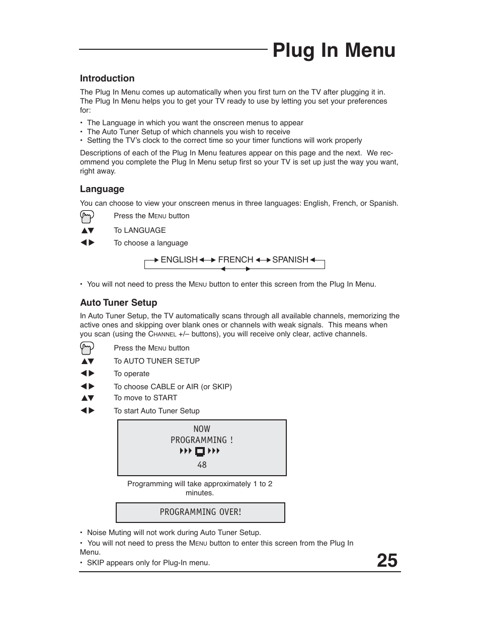 Plug in menu | JVC AV 36P903 User Manual | Page 25 / 60