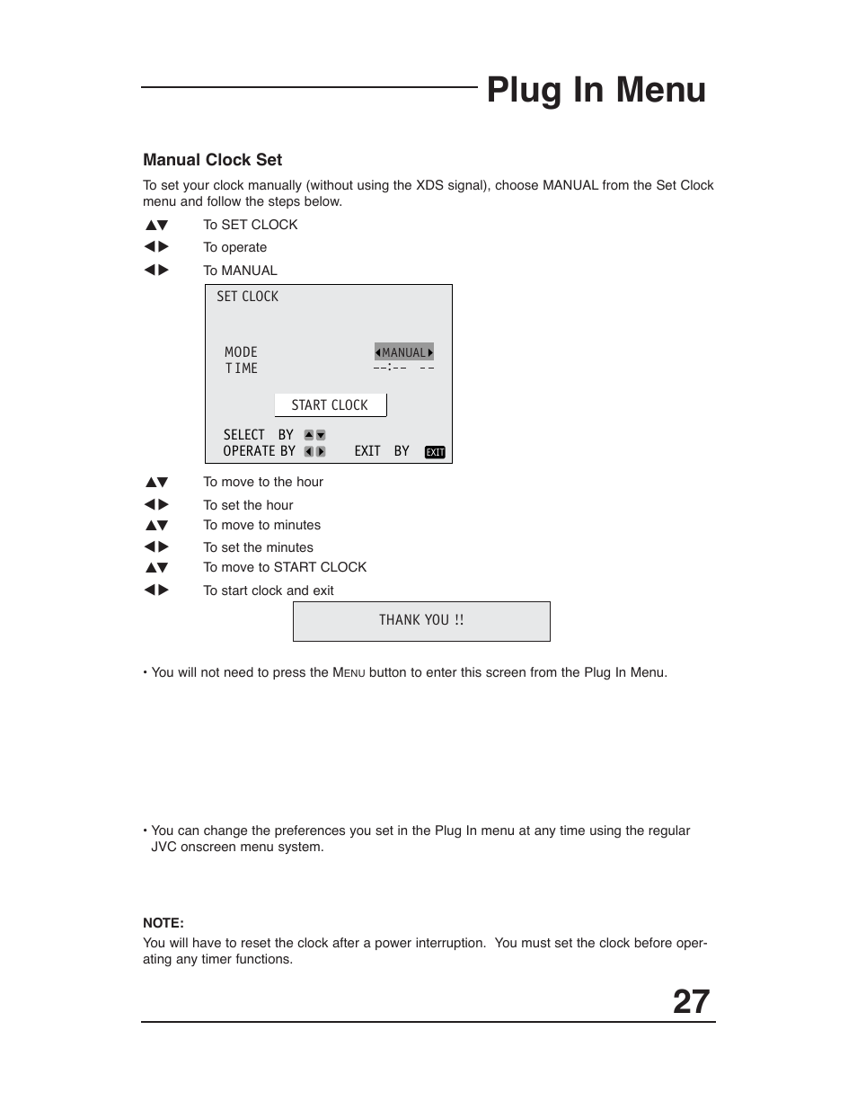 Plug in menu | JVC AV 36P903 User Manual | Page 27 / 60