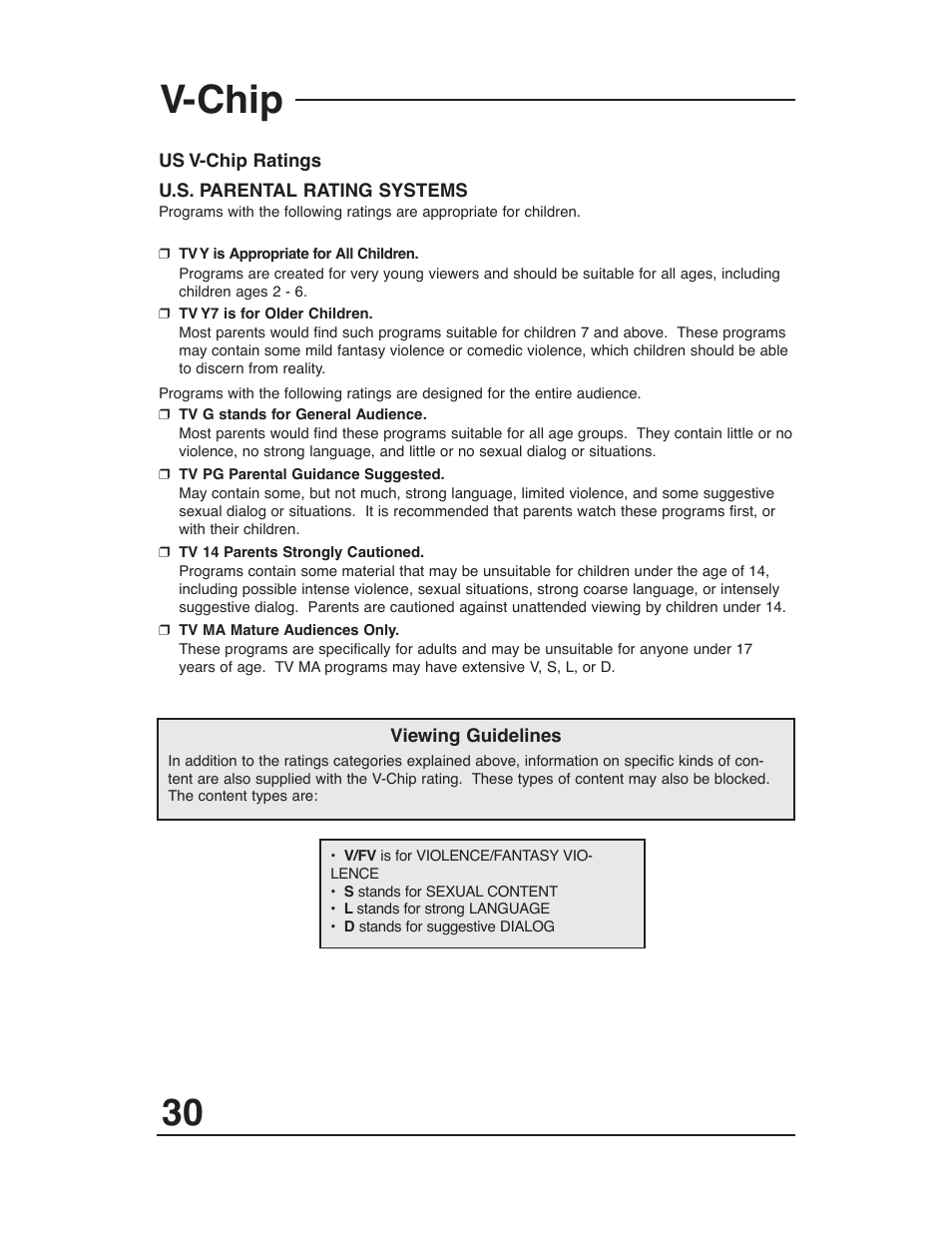 V-chip | JVC AV 36P903 User Manual | Page 30 / 60