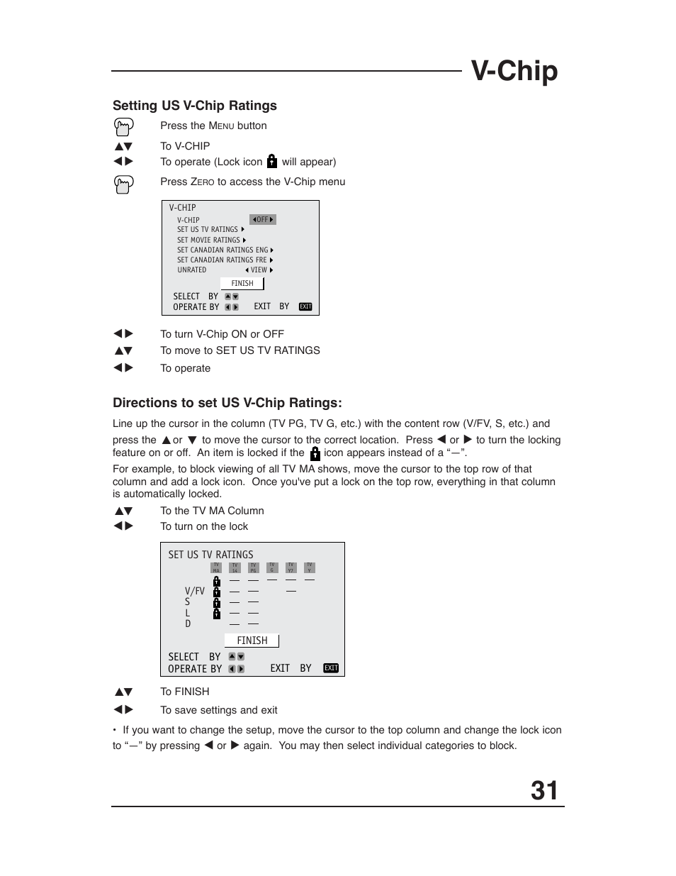 V-chip | JVC AV 36P903 User Manual | Page 31 / 60