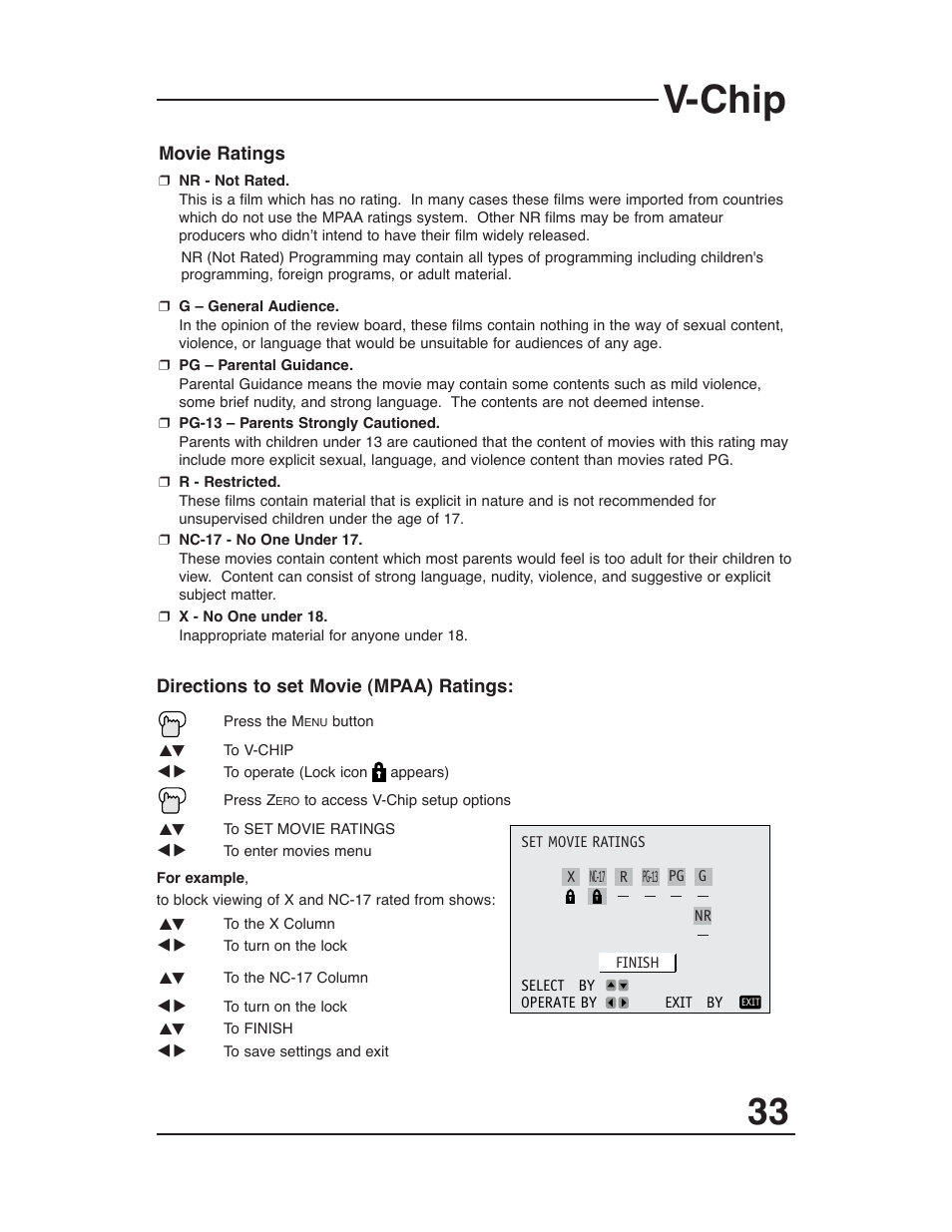 V-chip | JVC AV 36P903 User Manual | Page 33 / 60