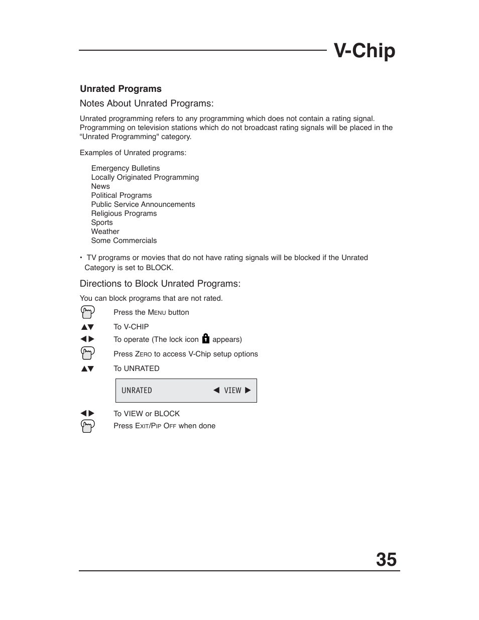 V-chip | JVC AV 36P903 User Manual | Page 35 / 60