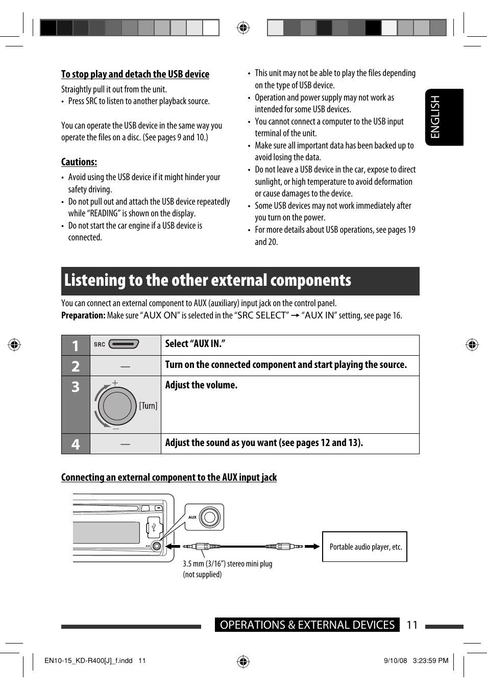 Listening to the other external components | JVC GET0576-001A User Manual | Page 11 / 146