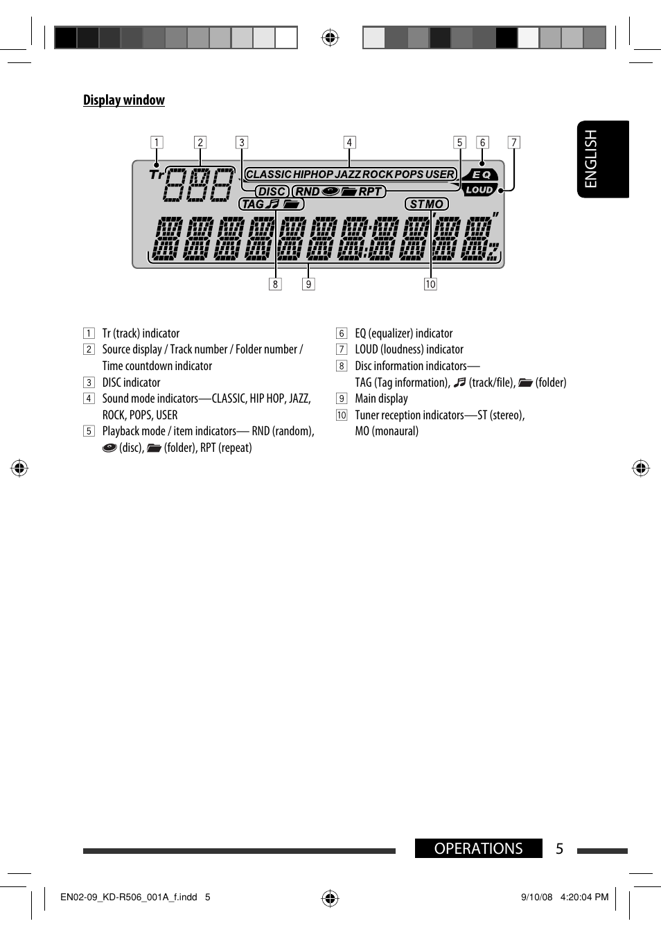 English 5 operations | JVC GET0576-001A User Manual | Page 123 / 146