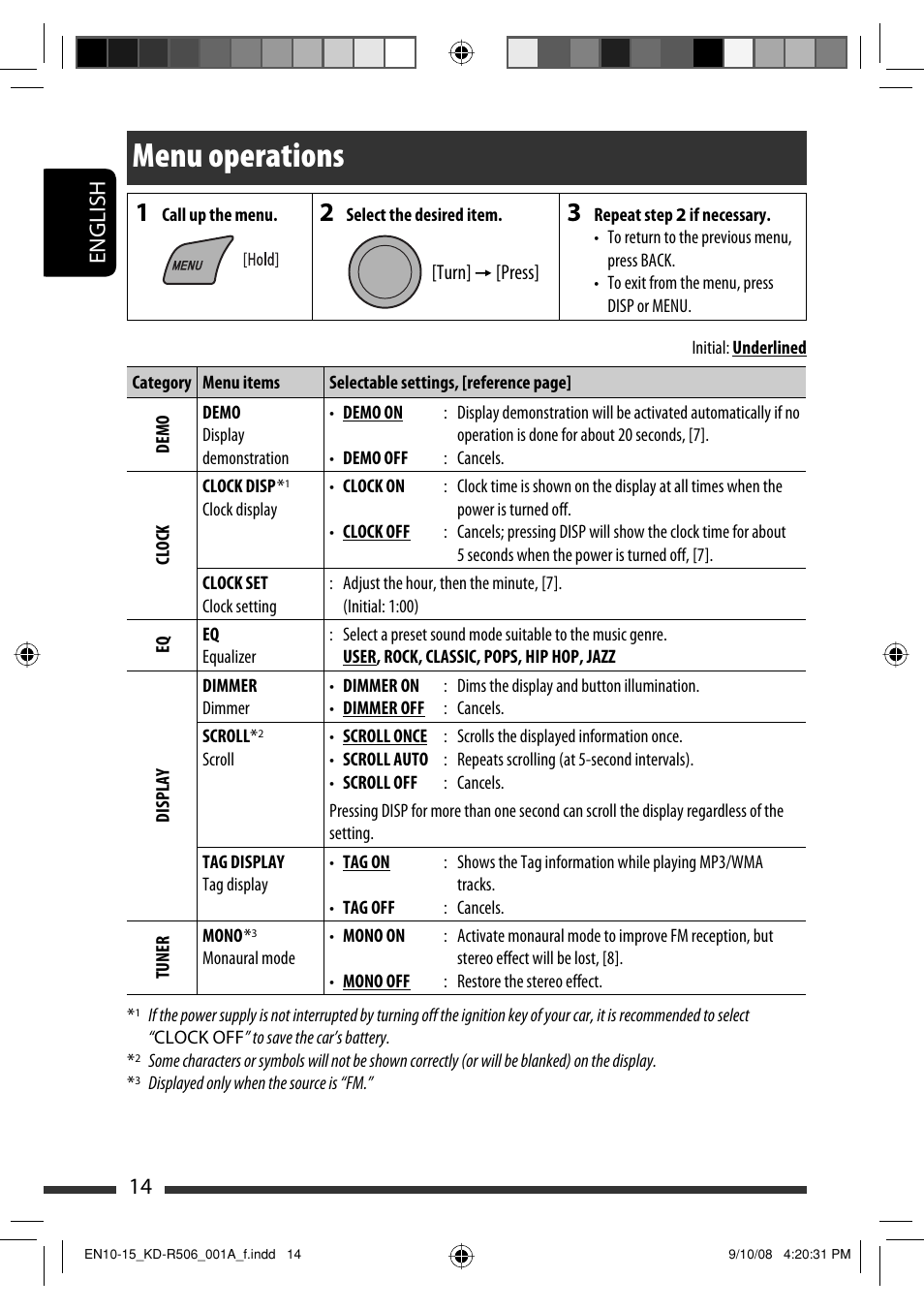 Menu operations, English 14 | JVC GET0576-001A User Manual | Page 132 / 146