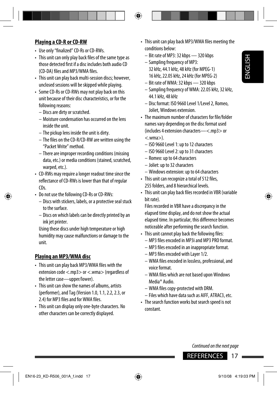 English 17 references | JVC GET0576-001A User Manual | Page 135 / 146