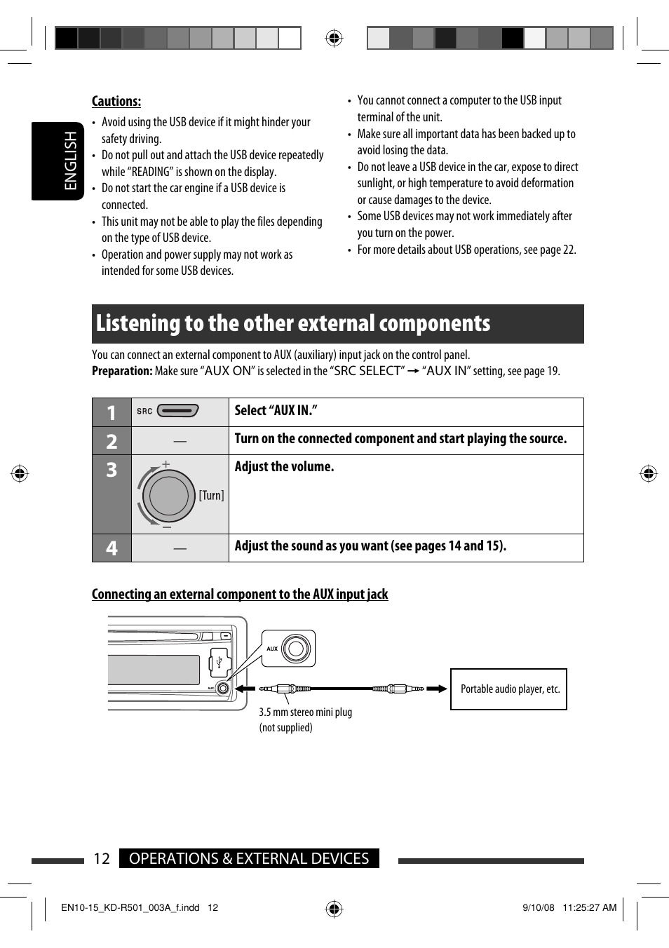 Listening to the other external components | JVC GET0576-001A User Manual | Page 42 / 146