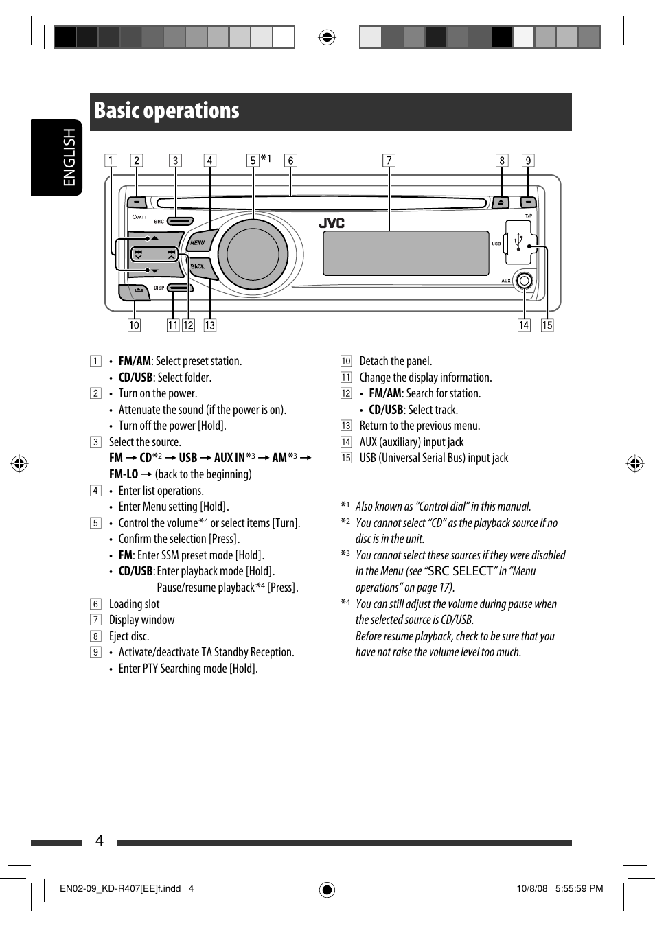 Basic operations, English 4 | JVC GET0576-001A User Manual | Page 66 / 146