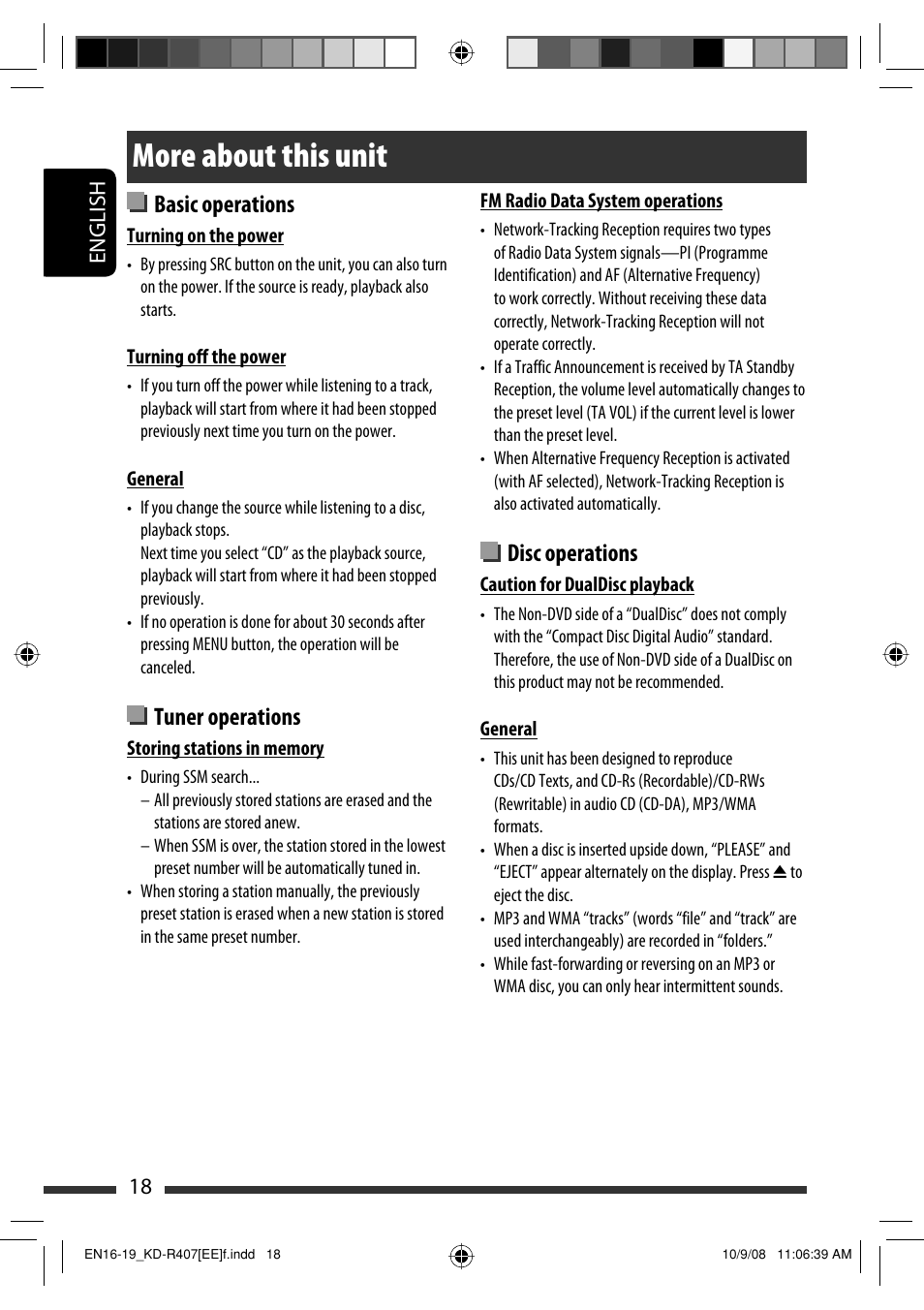 More about this unit, Basic operations, Tuner operations | Disc operations | JVC GET0576-001A User Manual | Page 80 / 146