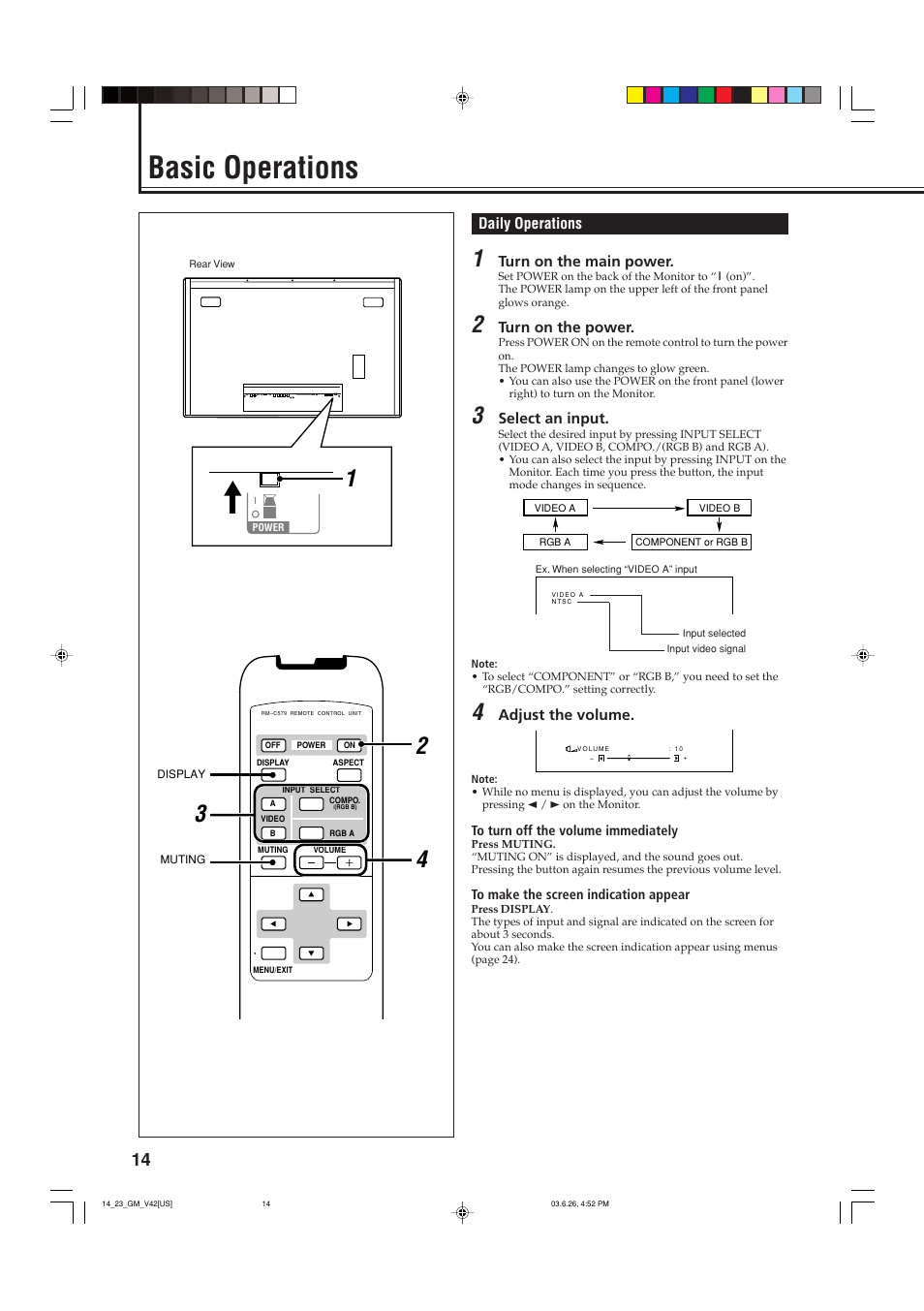 Basic operations | JVC GM-V42UB User Manual | Page 16 / 44
