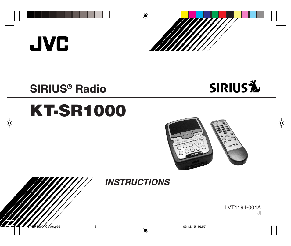 JVC SIRIUS KT-SR1000 User Manual | 32 pages