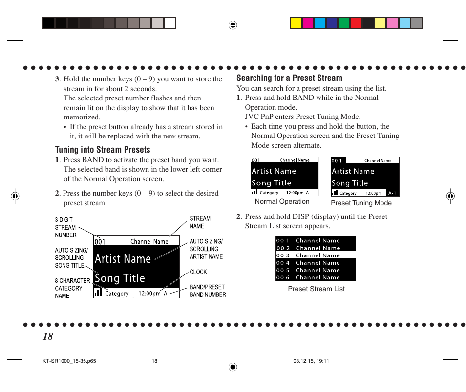 JVC SIRIUS KT-SR1000 User Manual | Page 18 / 32