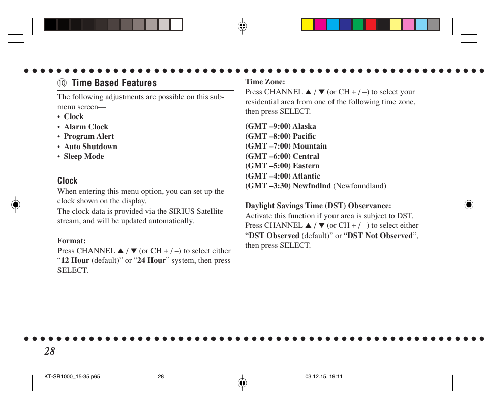 0 time based features | JVC SIRIUS KT-SR1000 User Manual | Page 28 / 32