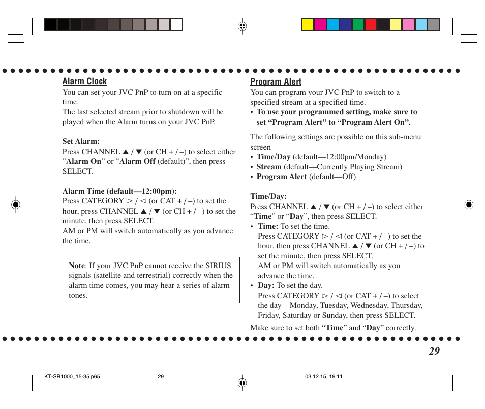 JVC SIRIUS KT-SR1000 User Manual | Page 29 / 32
