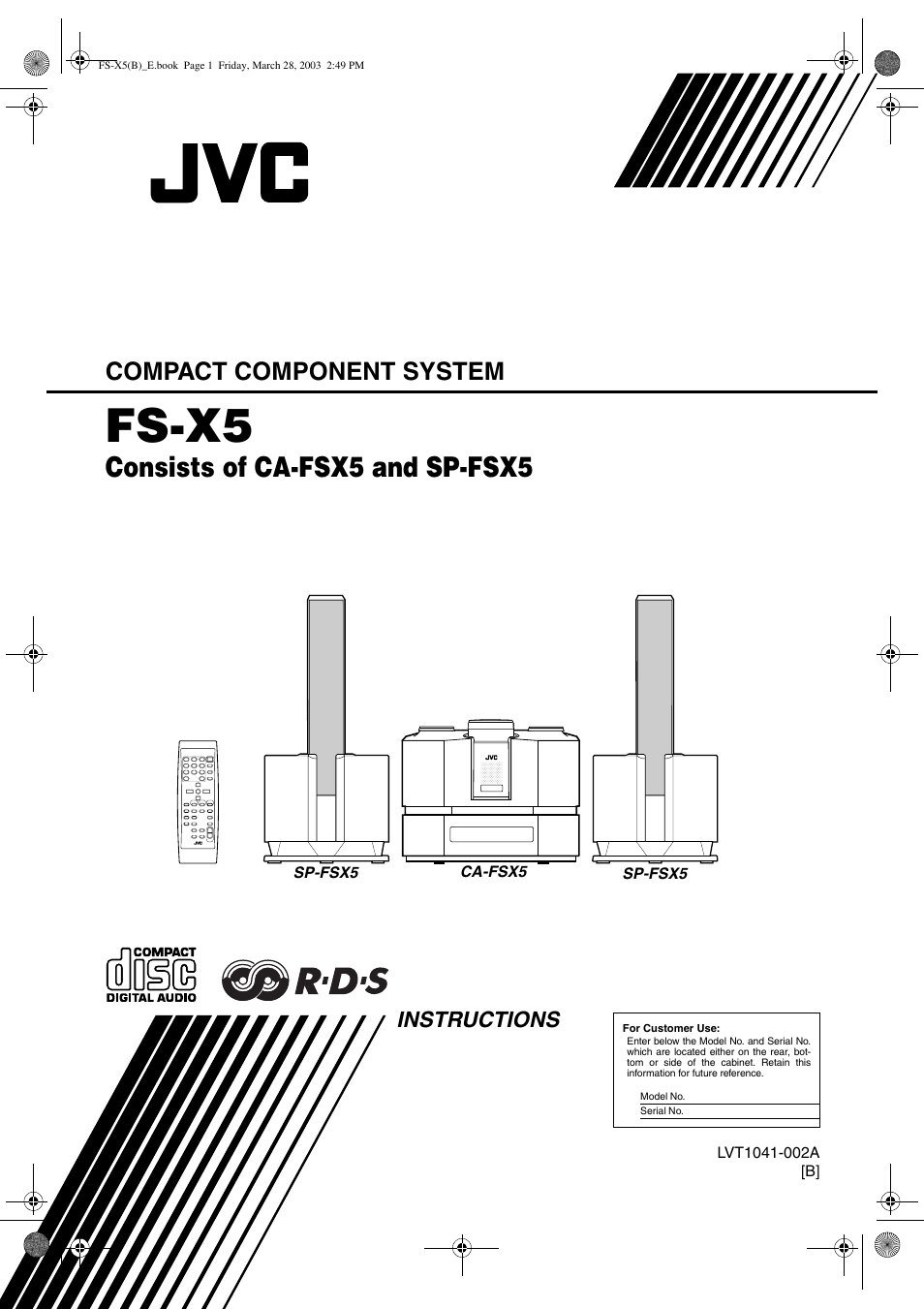 JVC FS-X5 User Manual | 34 pages