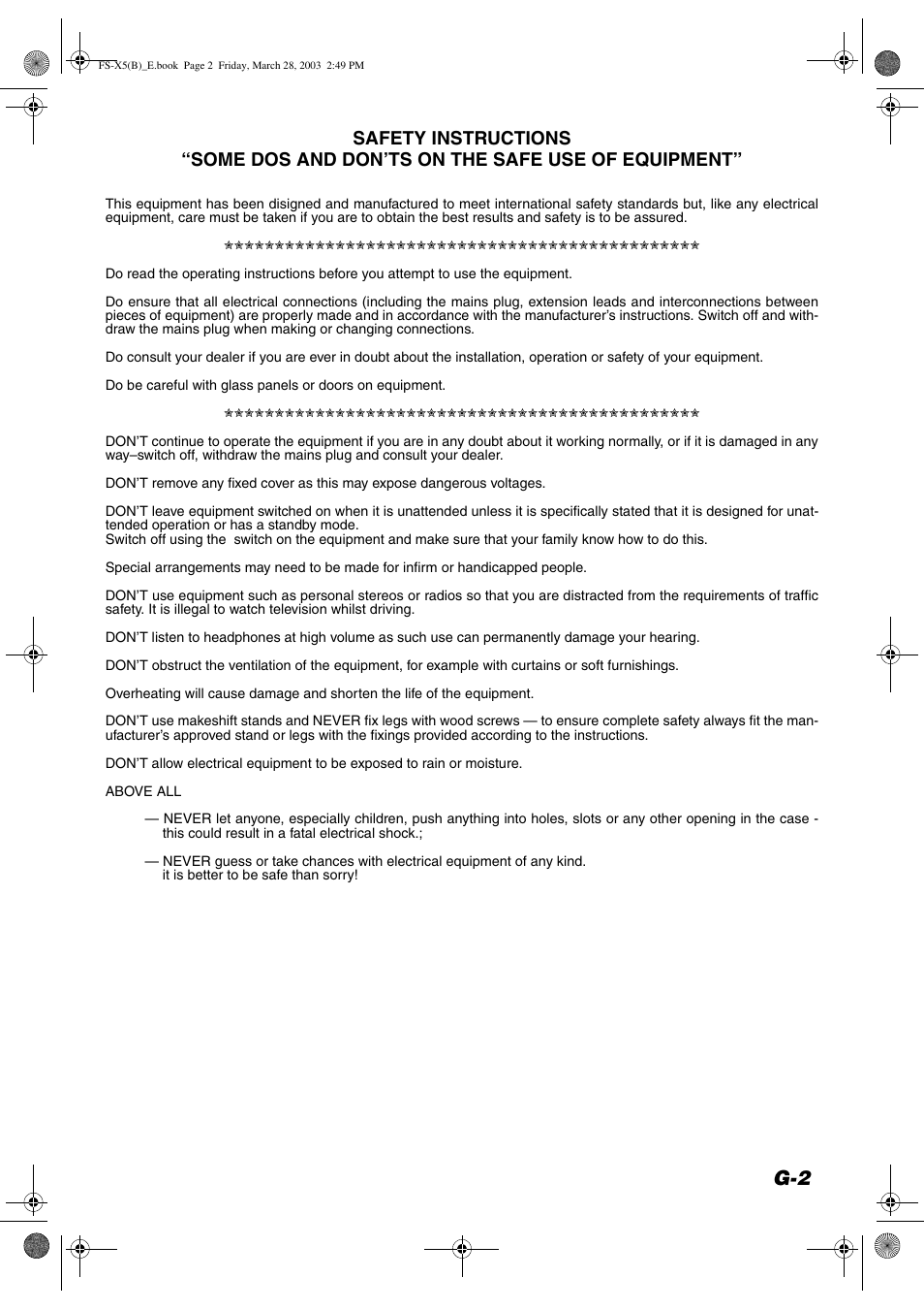 JVC FS-X5 User Manual | Page 3 / 34