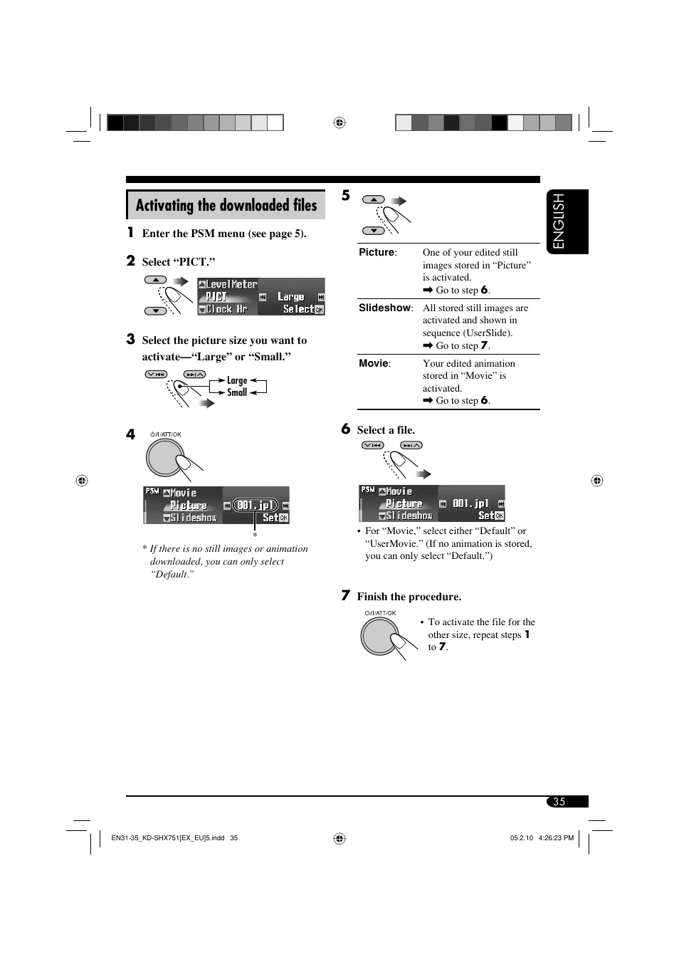 Activating the downloaded files, English | JVC LVT1311-003A User Manual | Page 35 / 62