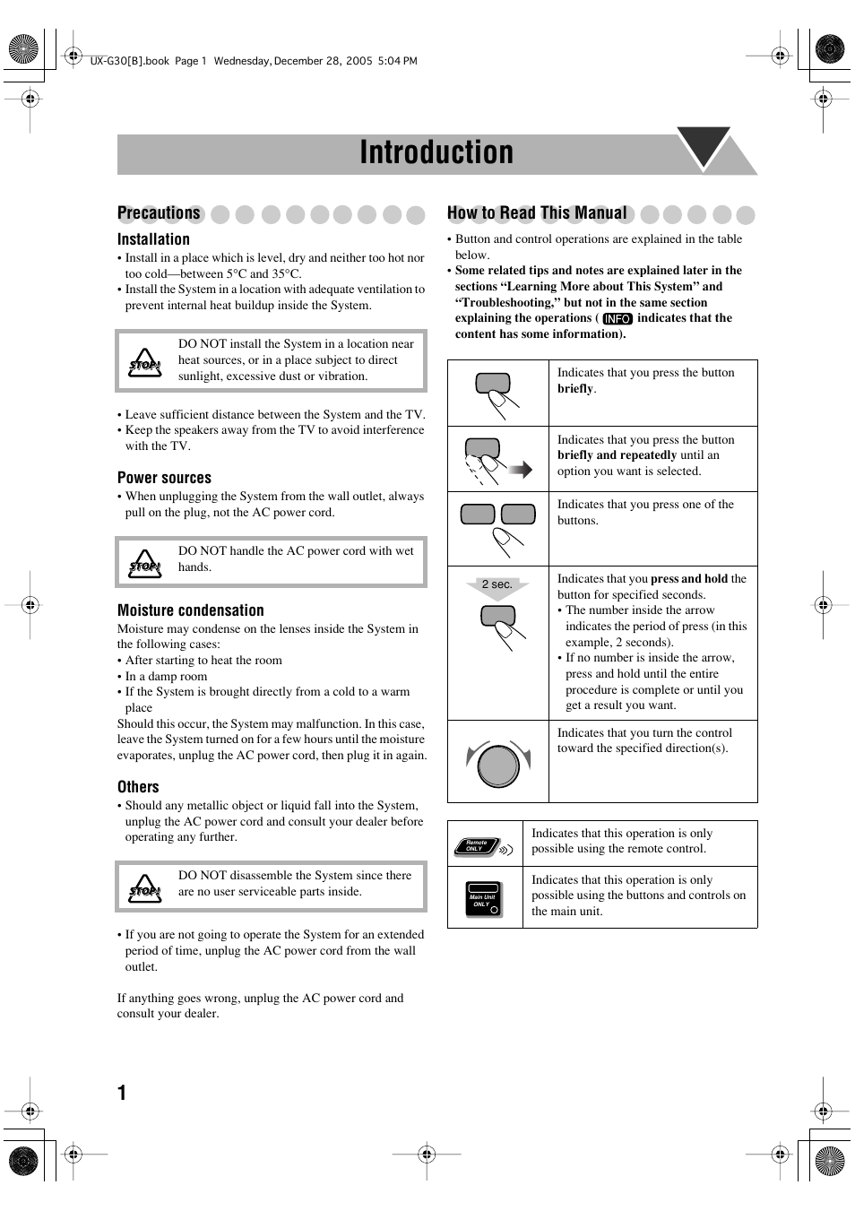 Introduction, Precautions, How to read this manual | JVC CA-UXG33 User Manual | Page 4 / 24