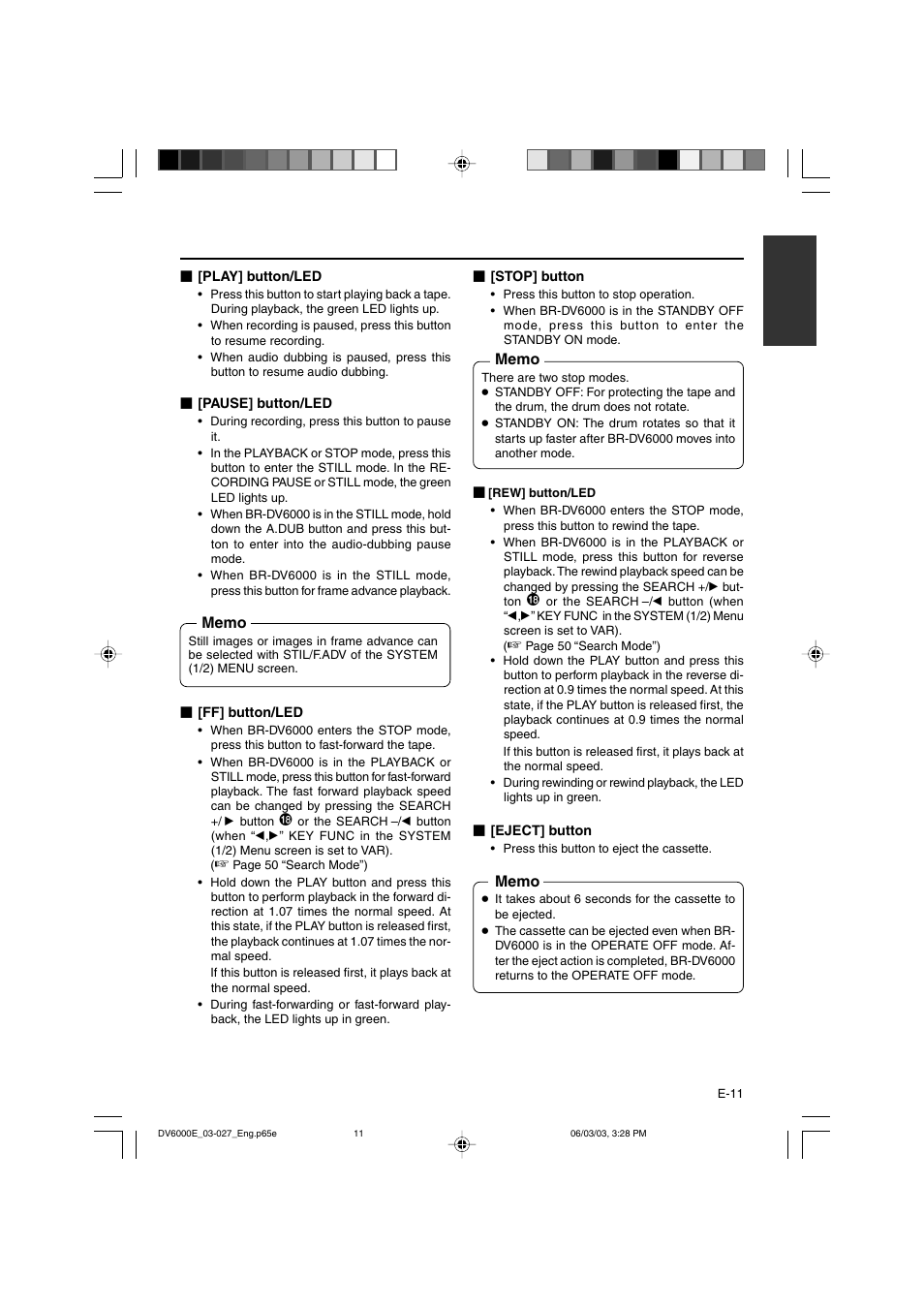 JVC BR-DV6000E User Manual | Page 11 / 106